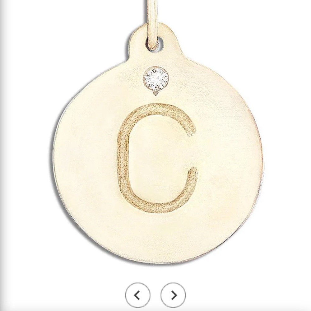 Helen Fiaclora Gold Initial C Pendant Necklace